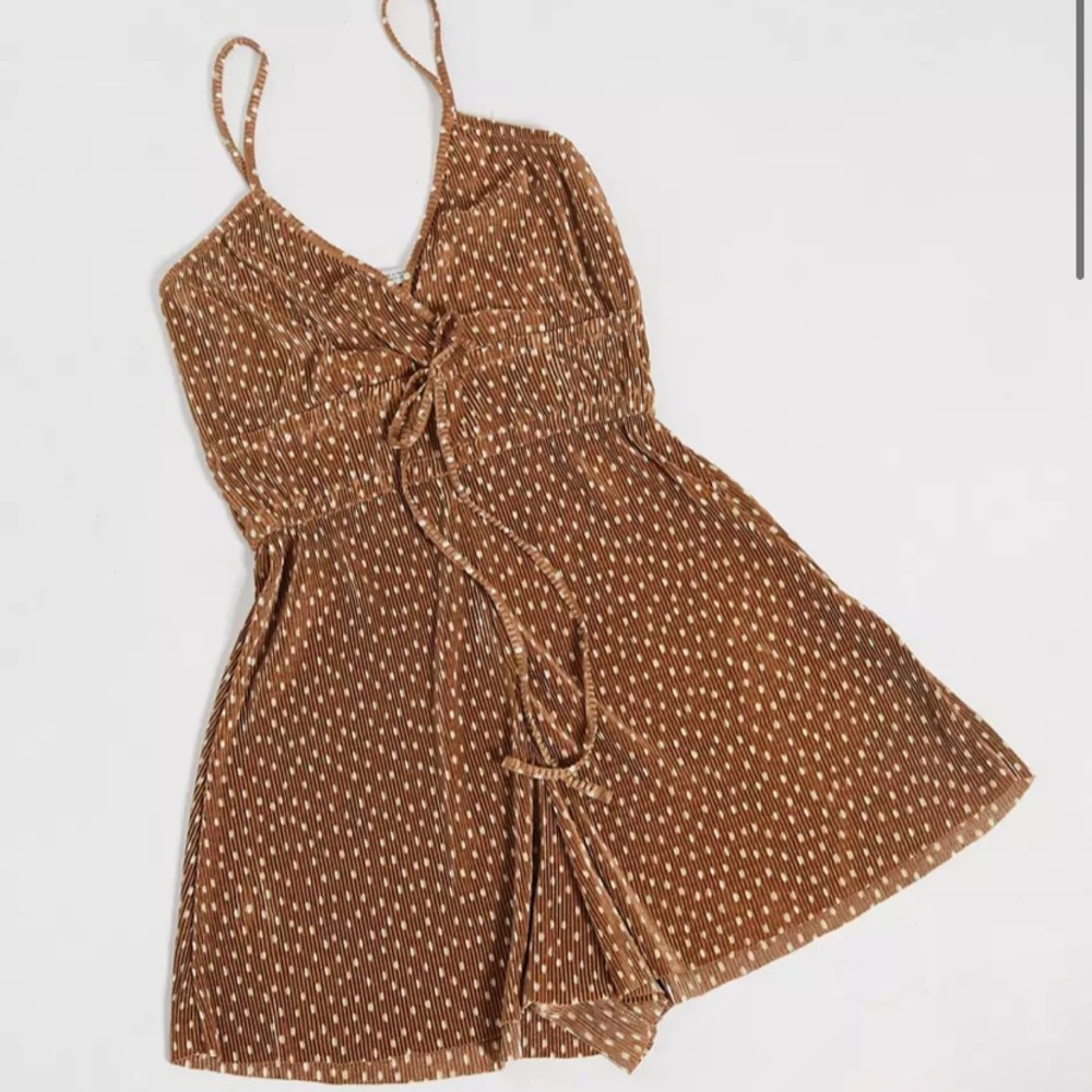 Pull&Bear Brown Polka Dot Romper